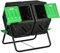 Outsunny Dual Chamber Garden Compost Bin, 130L Rotating Composter, Compost Maker with Ventilation Openings and Steel Legs, Green and Black