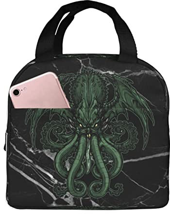 IUBBKI Cthulhu-Lunchtaschen, isolierte Lunchbox mit Tasche, wiederverwendbare Kühltasche für Picknick, Strand