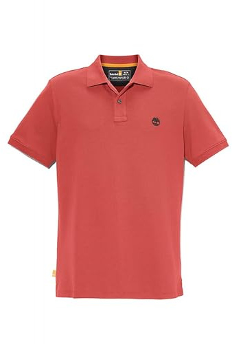Timberland Knit Millers River Pique Short Sleeve Polo Chili Oil-App L Men's, Chili Oil-app, L
