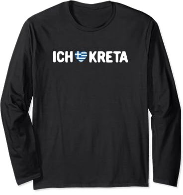 Griechenland Flagge - Ich liebe Kreta - I Love Kreta Langarmshirt