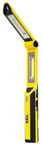 KEL Taschenlampe 3W - LED Werkstattlampe, 500lm Wiederaufladbare Arbeitslampe mit Powerbank - Handlampe mit Magnetclip für die Werkstatt, Betriebsdauer 15h