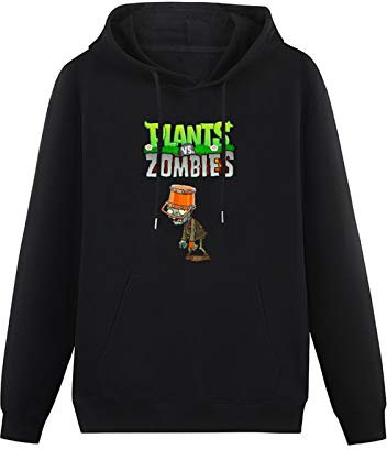 Mgdk Kids Retro Plants Vs. Zombies Hoodies Long Sleeve Pullover Loose Hoody Sweatershirt M Black