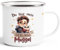 Moonworks® Emaille-Tasse mit Spruch Du bist mein Lieblingsmuggel Eule Motiv Geschenk Freundschaft Liebe emaille-weiß-silber standard