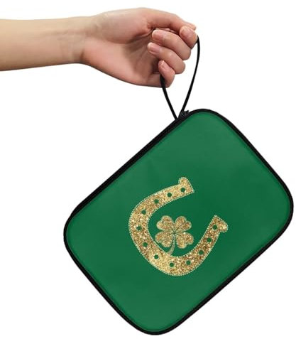 Pzuqiu Uhren-Organizer, multifunktional, tragbar, für die meisten Uhrenarmbänder, Aufbewahrungstasche, Armbandhalter, Uhrenarmbänder, Zubehör, St. Patrick Magnet, Glücksgras
