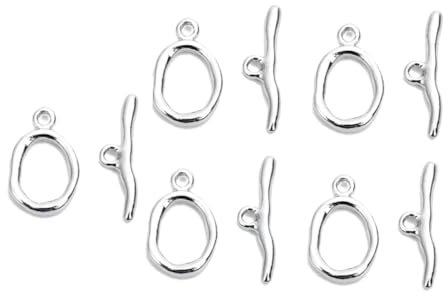 STOBOK 5 Set Open Jump Rings Jewelry Clasps Fasteners T- Bar Closure Iq Toggle Clasps Bangle Link Chain Necklace Silver Toggle Clasps Bail Beads Charms Silver Jewelry Ot Bracelet