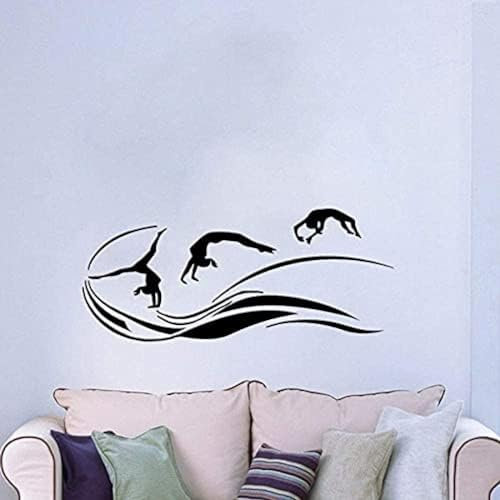 Schwimmer-Vinyl-Wandaufkleber, geeignet für die Dekoration zu Hause, in der Schule oder im Sportverein usw., lustiger Wandaufkleber60 x 26 cm