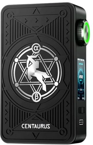 LOST VAPE Centaurs M200 Box Mod - [Requires 2 x 18650 Battery - Sold Separately] Threaded 510 Connection, 200w Max Output, USB Type-C Charging, No Nicotine (Galaxy Black)