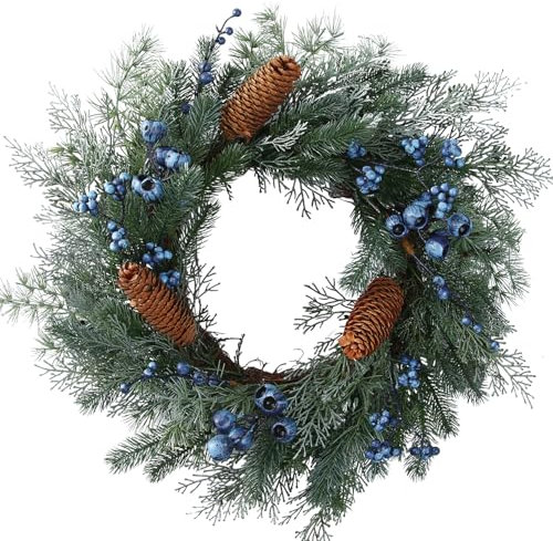 Blue Berries Christmas Wreath (20“)
