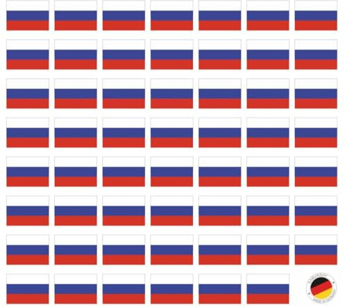 Samunshi® Aufkleber Set Russland Fahnen Auto Aufkleber Sticker 55 Flaggen Set je 5cm breit | Länderflaggen Natiaonflahnen Länderfahnen | Camper Fahrrad Auto Motorrad
