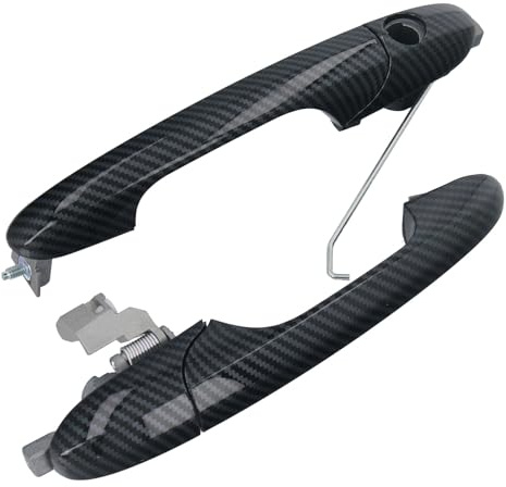 GEPCO - Poignée de porte extérieure avant gauche et droite - Compatible avec Fiat 500 500C 312 à partir de 2007 - Carbone