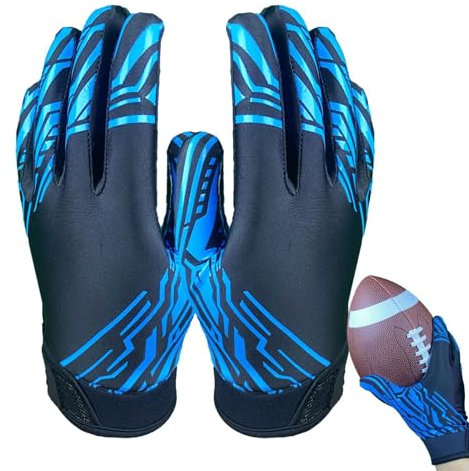 Handschuhe für Fußball, 1 Paar Silikon-Griff-Fußballhandschuhe – Stick Sport Empfänger Fausthandschuhe für Jugendliche und Erwachsene