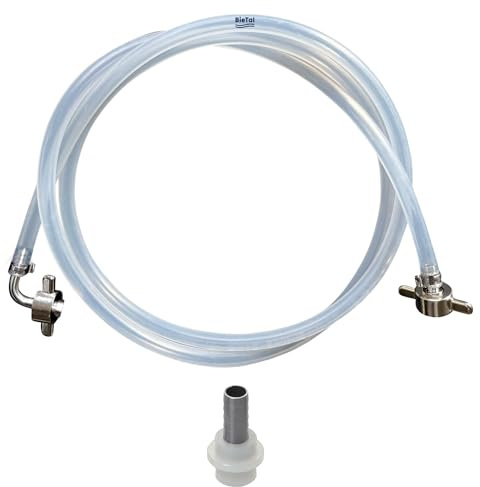 BieTal® 200cm Bierleitung 7 mm Edelstahl Tüllen mit angespritzte Dichtung fertig montierter Bierschlauch 2 Meter für Zapfanlage Bierkühler Durchlaufkühler Nasskühler