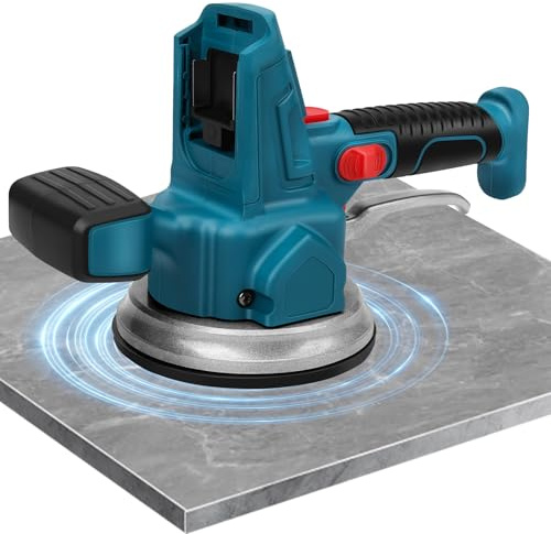 Fliesenrüttler Kompatibel mit Makita Batterie, 9 Gang Elektrische Fliesenvibrator Fliesen Vibrations Nivelliermaschine Automatische Nivelliermaschine für 32-240cm Bodenfliesen Wandfliesen(Ohne Akku)