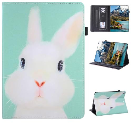 Vaitasy Coque pour iPad 10.2 Pouces iPad 9ème /8ème /7ème Génération, Flip Book Étui avec Fonction Support Housse iPad 10,2 (2021/2020/2019) iPad Air 10.5 2019 - Lapin Stupide