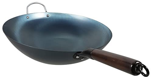 Prettiee Wok Wok a Fondo Tondo pentole Giapponesi Wok Giapponese fornello a Gas Wok Wok Pesante pentola per Cucinare (Come Mostrato)