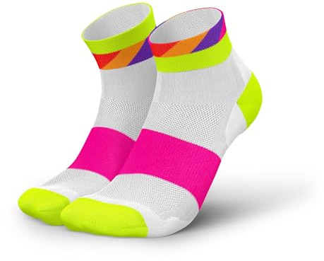 INCYLENCE ULTRALIGHT Laufsocken kurz für Damen und Herren mit leichter Kompression,1 Paar (DE/NL/SE/PL, Numerisch, 43, 46, Regular, Regular, Strides White Canary)