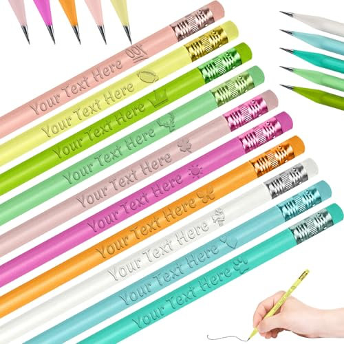 Morlavid Bleistifte Personalisiert mit Namen/Logo Lustig Bleistift mit Gravur Personalisierte Holzstifte Sprüchen Kleine Geschenke für Kinder,Name der Gravur