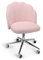 Eufurnibi Vanity Chair for Dressing Table with Wheels, Boucle Chair for Bedroom, Swivel Armchair for Home, Height Adjustable&Easy Assembly, Pink