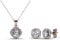 MGJ™ Swarovski Crystal Pendant Necklace and Earrings Set for Women | Hypoallergenic Jewellery Gift for Her | Available in Silver, Rose Gold (Rose Gold)