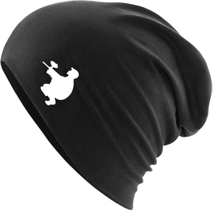 Huuraa Slouch Beanie Paintball Silhouette Geschenk | Erwachsenen Wintermütze Baumwolle und Elasthan Mütze Geschenkidee doppellagige Baumwollmütze