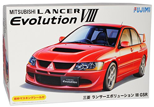 alles-meine.de GmbH Mitsubishi Lancer Evolution VIII Rot Limousine Kit Bausatz 1/24 Fujimi Modell Auto mit individiuellem Wunschkennzeichen