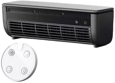 AVZYARDY Rechargeable Wall Mounted Air Conditioner, Small Conditioner Fan with 3 Speeds, Multifunctional Cooling for Desk Bedroom Office Kitchen -Black