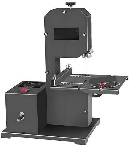 Scie à Ruban sur Table 800W 230V CE,Capacité de Coupe 70mm,Table Métal Inclinable (0-45°),pour Bois,Acrylique,Mousse,Moteur Cuivre 1750 TR/Min