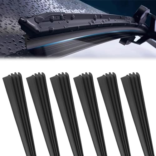 6 piezas de goma limpiaparabrisas 800 mm, recambios universales sin marco, bandas de goma cortables para parabrisas, repuesto limpiaparabrisas para coche, camión SUV autobús