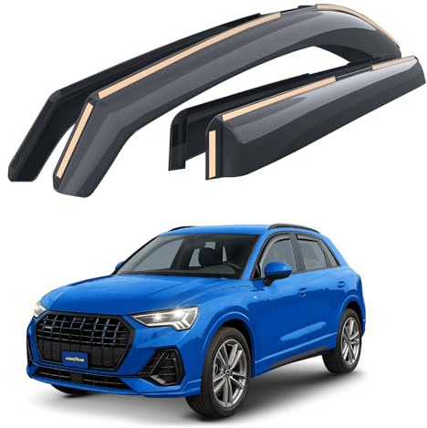Goodyear Windabweiser für/kompatible mit Audi Q3 19-24 - Kanal 4 St. | Regenabweiser Autofenster Regenschutz Audi Q3 SUV – bruchsicher Polycarbonat, kratzt nicht, wetterfest, frischluft