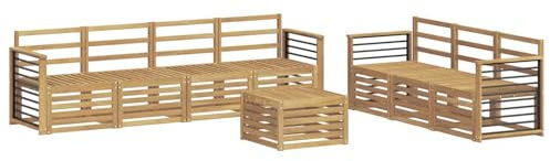 vidaXL Sofagarnituren Massivholz Akazie, Garten, modernes Outdoor-Sofa Set, Robustes Lounge-Möbel für Terrasse, stilvolles Entspannen und Sitzen