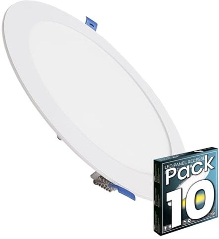 LED ATOMANT Packung mit 10 LED Einbaustrahler Downlight Rund Flach 20W 220mm 1800lm, Neutralweiß Farbe (4500K), Driver einschließlich