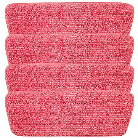 AMOS Spray Mop Refill Replacement Spare Reusable Washable Microfibre Pad Cloth for Hardwood Laminate Wood Vinyl Tiles Kitchen Bathroom Floor Cleaning (4 Refills)