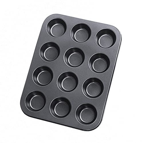 Moule à muffins, moule à gâteau rond, moule à pain avec 12 moules à muffins, avec revêtement antiadhésif, 36 * 27 * 3 cm, moule à pâtisserie pour muffins ou cupcakes