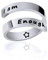 HMOOY Inspirational Motivational Edelstahl Personalisierte Gravierte Stapelring Verstellbarer Spiralwickel Twist Ring Zubehör Schmuck für Frauen Männlich (I am Enough-Silver)