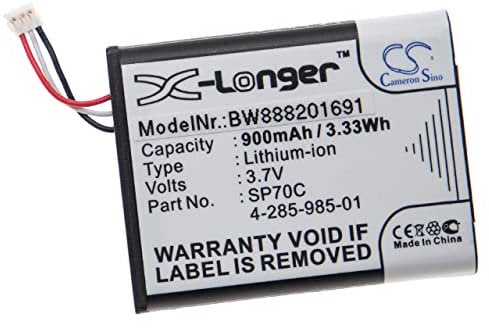 vhbw Akku kompatibel mit Sony PSP E1008, E1004, E1002, E1000, E1003 Spielekonsole (900 mAh, 3,7 V, Li-Ion) - Ersatz für 4-285-985-01, SP70C, 4-435-245-01