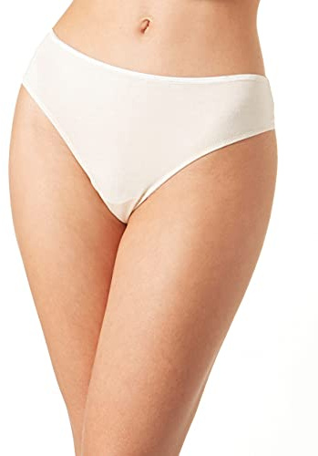Yenita Bambus Damen Unterwäsche, Slip mit Spitze hinten, Champagner, Gr. XL