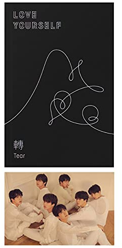Big Hit Entertainment BTS Love Yourself Tear 3rd Album [U Version] CD+Poster+Photobook+Photocard+Mini Book+Standing Photo+(Extra BTS 6 Photocards+1 Double-Sided Photocard+Logo Sticker)