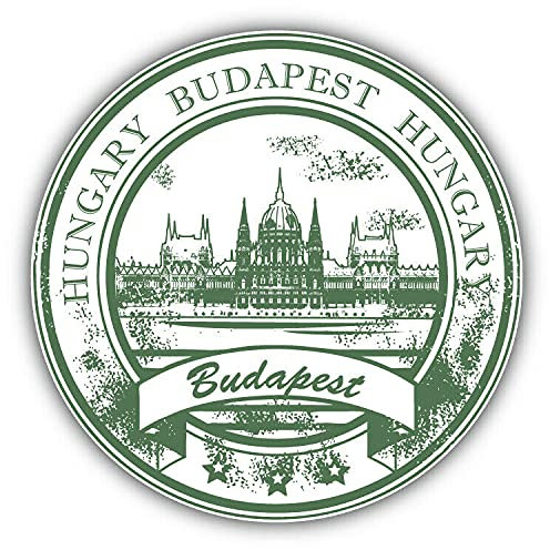 20cm! Hochwertiger Kühlschrank-Auto-Aufkleber Sticker Cartoon Comic Budapest Ungarn Reise UV&Waschanlagenfest Decal