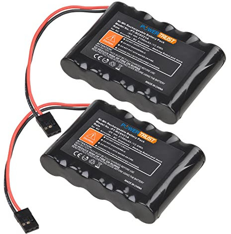 PowerTrust 2-Pack RC Battery 6V Rechargeable Battery Pack for RC Aircrafts, RC Airplane, Walking Robot and More