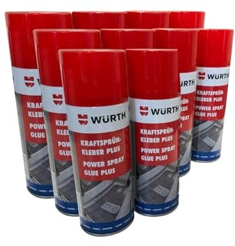 10x Würth Kraftsprühkleber Plus 400 ml Kraftsprühkleber Sprühkleber für Schwammscheibe Reibebrett Kleber