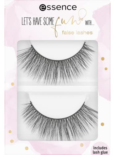 essence LET'S HAVE SOME fun WITH... false lashes, Nr. 01 Looking So Fun-cy!, schwarz, Extremes Volumen, Einfach zu entfernen, Falsche Wimpern-Effekt, sofortiges Ergebnis, volumengebend (1 Paar)