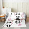 Cartoon Panda Überwurfdecke für Kinder Jungen Mädchen Pink Cherry Blossom Fleecedecke Kawaii Handgezeichneter Panda Flanelldecke Warm Schwarz Weiß Wildtier Plüschdecke Schlafsofa Dekor, 150 x 200