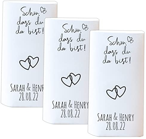 Hwart Freudentränen Hochzeit mit Taschentücher Gastgeschenke Personalsiert (Freudentränen - 50x Set)