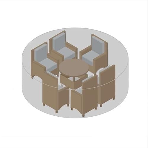 Primrose Living Medium Round Full Garden Furniture Dining Set Protective Cover in Black - 250 x 95cm