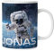 timalo® Tasse Weltall mit Namen bedrucken lassen | Individuelle Kindertasse mit Wunschname für Jungen Kinder Astronaut Motiv Mug-space1