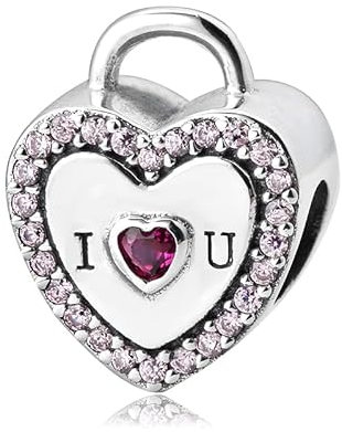 Charm Cuore Lucchetto Amore I Love You in argento 925 - Les Folies per Pandora