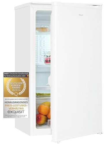 Exquisit Vollraumkühlschrank KS116-V-042E weiss | Nutzinhalt: 88 L | Glasablagen | 48 cm Breite | Ohne Gefrierfach