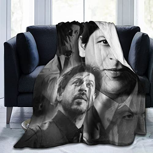 Huaaiwangy Shah Actor Rukh Khan Überwurfdecke, ultraweiches Flanell-Fleece, leichte Überwurfdecke, warme Klimaanlagen-Decke für Couch, Sofa, Bett, 203 x 152 cm