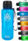 Botella deportiva de 2 l con infusor, sin BPA, a prueba de fugas, colador de frutas, 2 litros, apta para bebidas carbonatadas, botella de agua, botella de agua 2l, fitness, exterior, senderismo, azul
