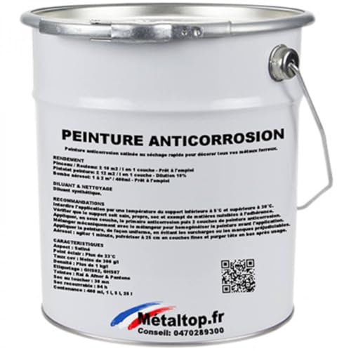 Metaltop - Peinture Anticorrosion - Bleu pastel - RAL 5024 - Pot 5 L